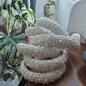 6 Pearl-Embellished Headbands Bundle